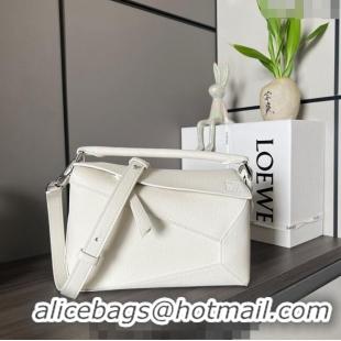 Buy Discount Loewe Small Puzzle Edge bag in Grained Calfskin 062324 All White 2023