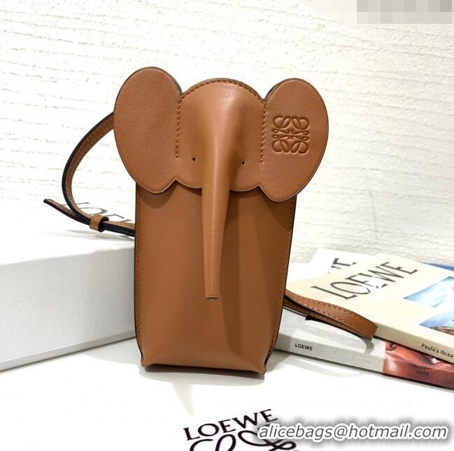 Promotional Loewe Elephant Pocket in Classic Calfskin LE1336 Brown