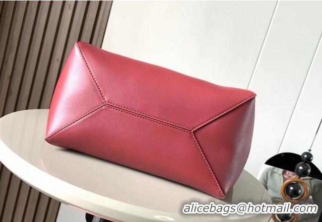 Luxurious Fashion Loewe Medium Puzzle Fold Tote in patchwork calfskin L9082 Red/Dark Grey 2023