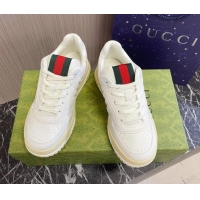 Buy Luxury Gucci Re-Web Sneakers in White Leather 228019