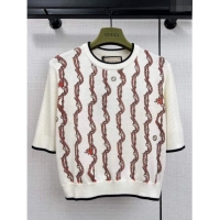 ​Low Cost Gucci Wool Short-sleeved Sweater G12209 White 2024