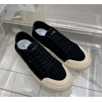 Stylish Celine AS-02 Low Lace-up Alan Sneakers 2.5cm in Canvas Black 0124118
