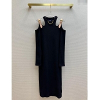Grade Quality Louis Vuitton Knit Dress L11219 Black 2024