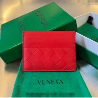 Reasonable Price Bottega Veneta Intrecciato Leather Credit Card Case 731956 Red 2024