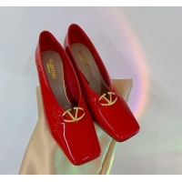 Perfect Valentino The Bold Edition VLogo Pumps 9.5cm in Patent Leather Red 0227028