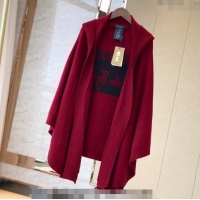 Best Quality Burberry Wool Cashmere Cape B0131 Red 2024