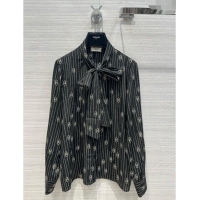 Best Price Celine Silk Shirt C022307 Black 2024