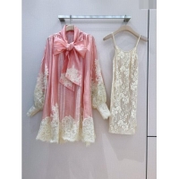 Buy Fashionable Zimmermann Ramie and Lace Dress Z030807 Pink 2024