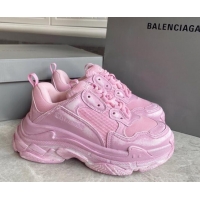 Best Grade Balenciaga Triple S Trainers Sneakers in Leather and Mesh Distressed Pink 0223059