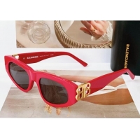 New Fashion Balenciaga Sunglasses BB0095 Red  2023