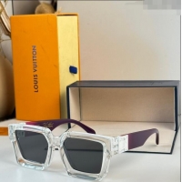 Hot Style Louis Vuitton 1.1 Millionaires Sunglasses Z1165 Transparent/Purple 2023