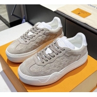 Best Grade Louis Vuitton V Groovy Platform Sneakers in Monogram Suede Grey 226116