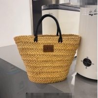 Buy Inexpensive Loewe Raffia Straw Basket Bag 0627 Khaki 2023