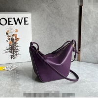Buy Fashionable Loewe Mini Hammock Hobo bag in Classic Calfskin 262315 Dark Purple 2023