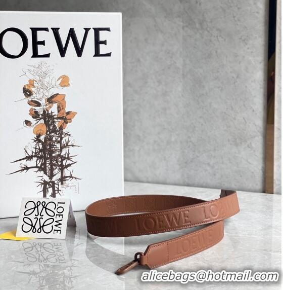 Most Popular Loewe Mini Puzzle bag in Satin Calfskin with Wide Leather Strap L2074 Caramel Brown 2024