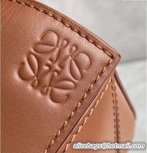 Most Popular Loewe Mini Puzzle bag in Satin Calfskin with Wide Leather Strap L2074 Caramel Brown 2024