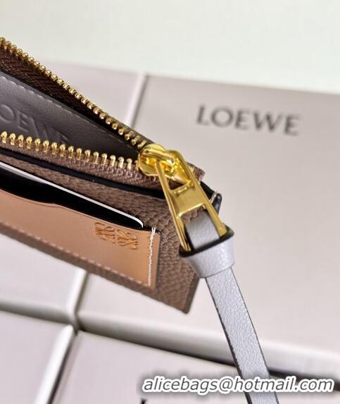 Buy Fashionable Loewe Large Coin Card Holder in Soft Grained Leather 0402 Grey 2024