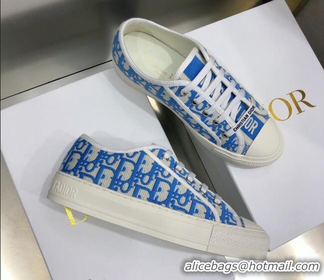 Popular Style Dior Walk'n'Dior Sneakers in Oblique Embroidered Cotton Blue 226017