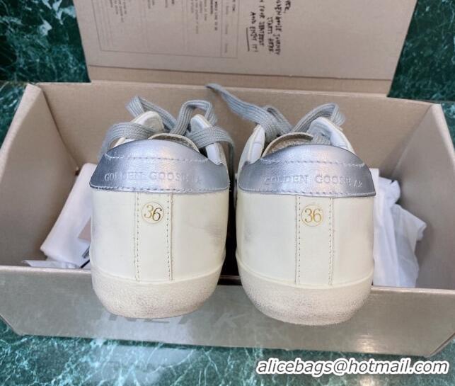Good Product Golden Goose GGDB Super-Star Sneakers in Calfskin White/Gold/Silver 328136