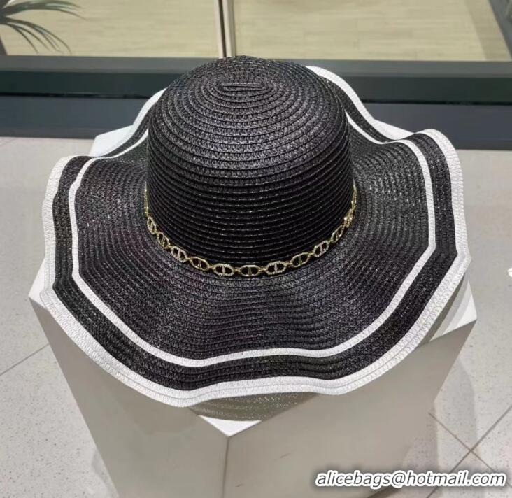Reasonable Price Dior Straw Hat D2723 Black 2024