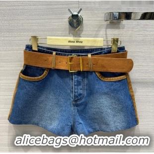 Affordable Price Miu Miu Denim Shorts M041920 Blue 2024