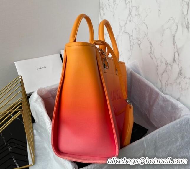 Promotional Chanel Shaded Calfskin Shopping Bag AS3351 Orange/Coral/Pink 2024