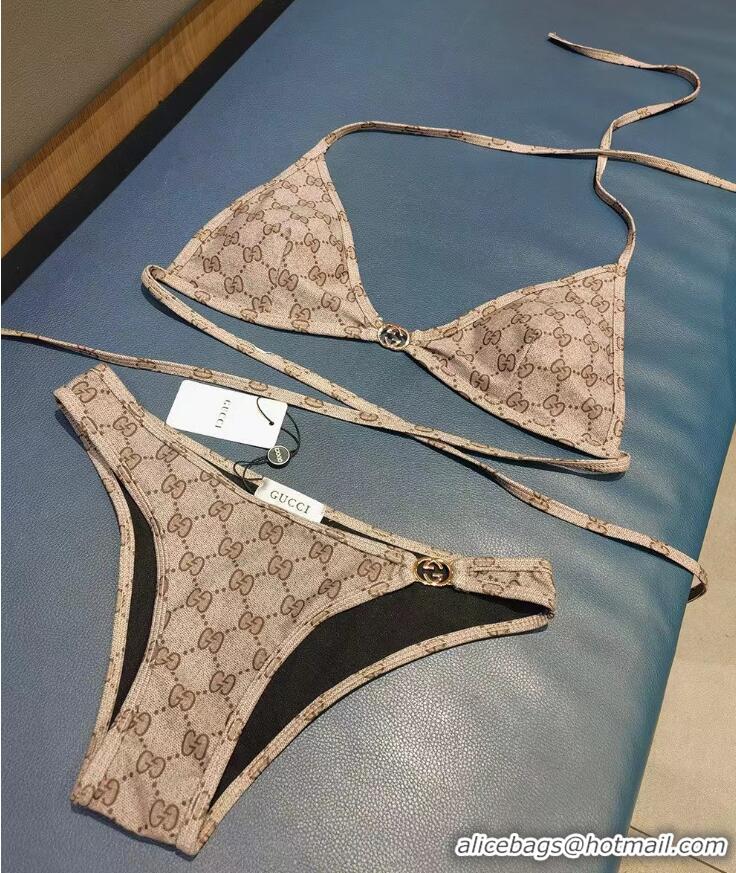 Trendy Design Gucci GG Supreme-print Triangle Bikini G7412 Beige