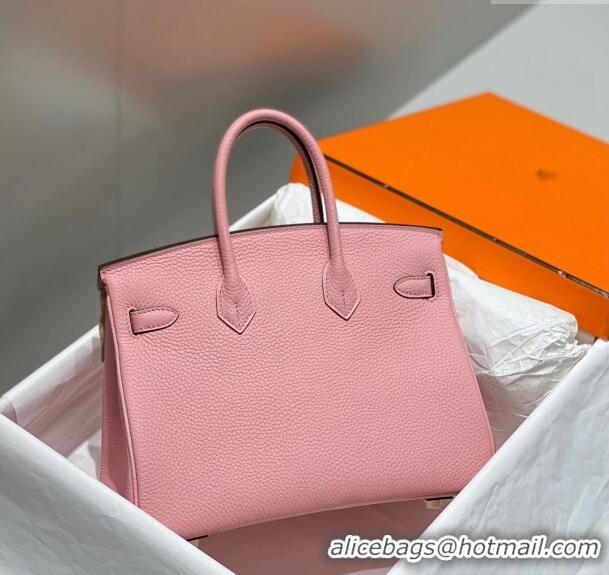 Most Popular Hermes Birkin 25cm Bag in Togo Calfskin 1227 Cream Pink