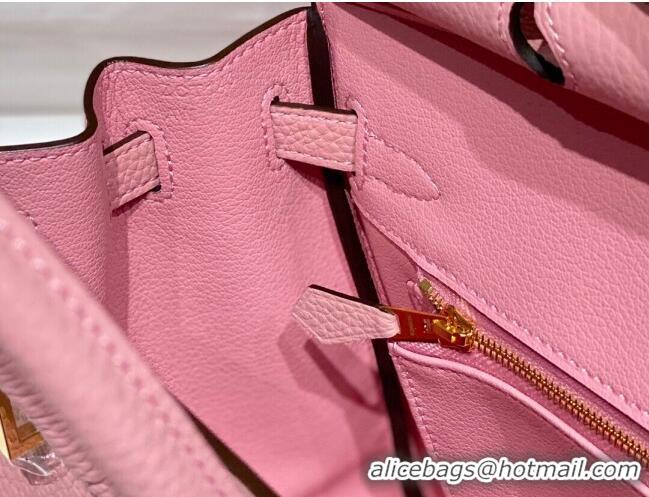 Most Popular Hermes Birkin 25cm Bag in Togo Calfskin 1227 Cream Pink