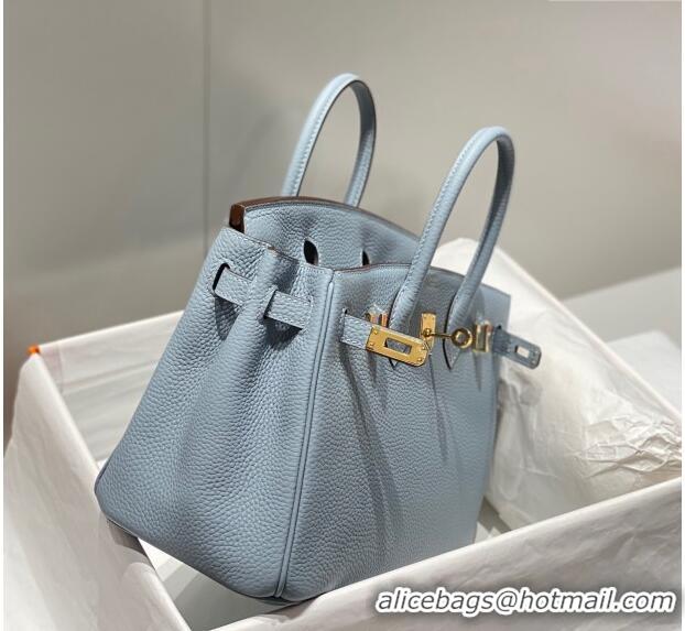 Shop Popular Hermes Birkin 25cm Bag in Togo Leather 1227 Linen Blue