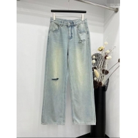 Promotional Loewe Crystal Denim Jeans L040323 Light Blue 2024