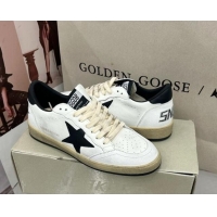 Good Product Golden Goose GGDB Ball Star Sneakers in White Calfskin and Black Leather Star 328108