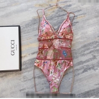 ​Promotional Gucci Printed Mesh Swimwear G0307 Pink 2024