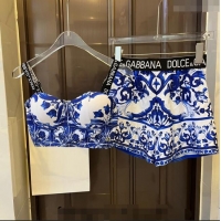 ​New Fashion Dolce & Gabbana DG Two Pieces Swimwear 0308 Blue 2024