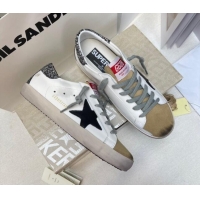Grade Quality Golden Goose GGDB Super-Star Sneakers in White Calfskin and Yellow Suede 328128