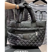 Buy Discount Chanel Coco Cocoon Zipped Tote Quilted Nylon Large Tote Bag AS4512 Black
