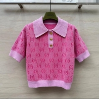 Traditional Specials Gucci Wool Short-sleeved Sweater G041930 Pink 2024