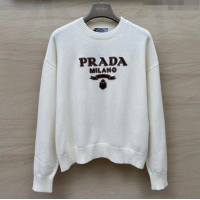 ​Famous Brand Prada Wool Sweater P041931 White 2024
