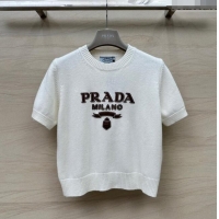 ​Promotional Prada Wool Short-sleeved Sweater P041933 White 2024