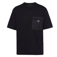 ​Famous Brand Prada Re-Nylon And Jersey T-shirt PA0661 Black