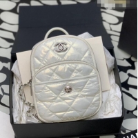Famous Brand Chanel Coco Neige Nylon Backpack Bag AS4366 White 2024