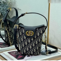 Shop Best Dior 30 Montaigne Dior Amber Mini Bucket Bag in Dior Oblique Jacquard and Calfskin 8833 Blue 2023