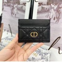 Reasonable Price Dior Caro Five-Slot Card Holder Wallet in Calfskin CD1105 Black 2024