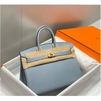 Shop Popular Hermes Birkin 25cm Bag in Togo Leather 1227 Linen Blue