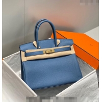 Buy Inexpensive Hermes Birkin 30cm Bag in Togo Leather 1227 Agate Blue 2023
