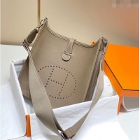 New Fashion Hermes Evelyne Bag 29cm in Togo Calfskin H7056 Elephant Grey 2023