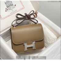 Reasonable Price Hermes Constance Bag 18cm in Epsom Leather H3037 Elephant Grey/Silver 2023 (Half Handmade)