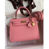 Inexpensive Hermes Kelly 32cm Bag in Original Epsom Leather K32 1Q Milk Shake Pink/Gold 2024