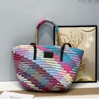 Top Quality Loewe Straw Basket bag 051301 Multicolor/Blue 2024