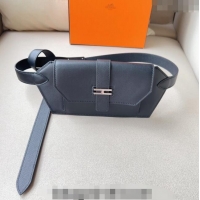 Super Quality Hermes Elan Pocket 24 Pouch Belt in Swift Leather H0098 Black/Silver 2024